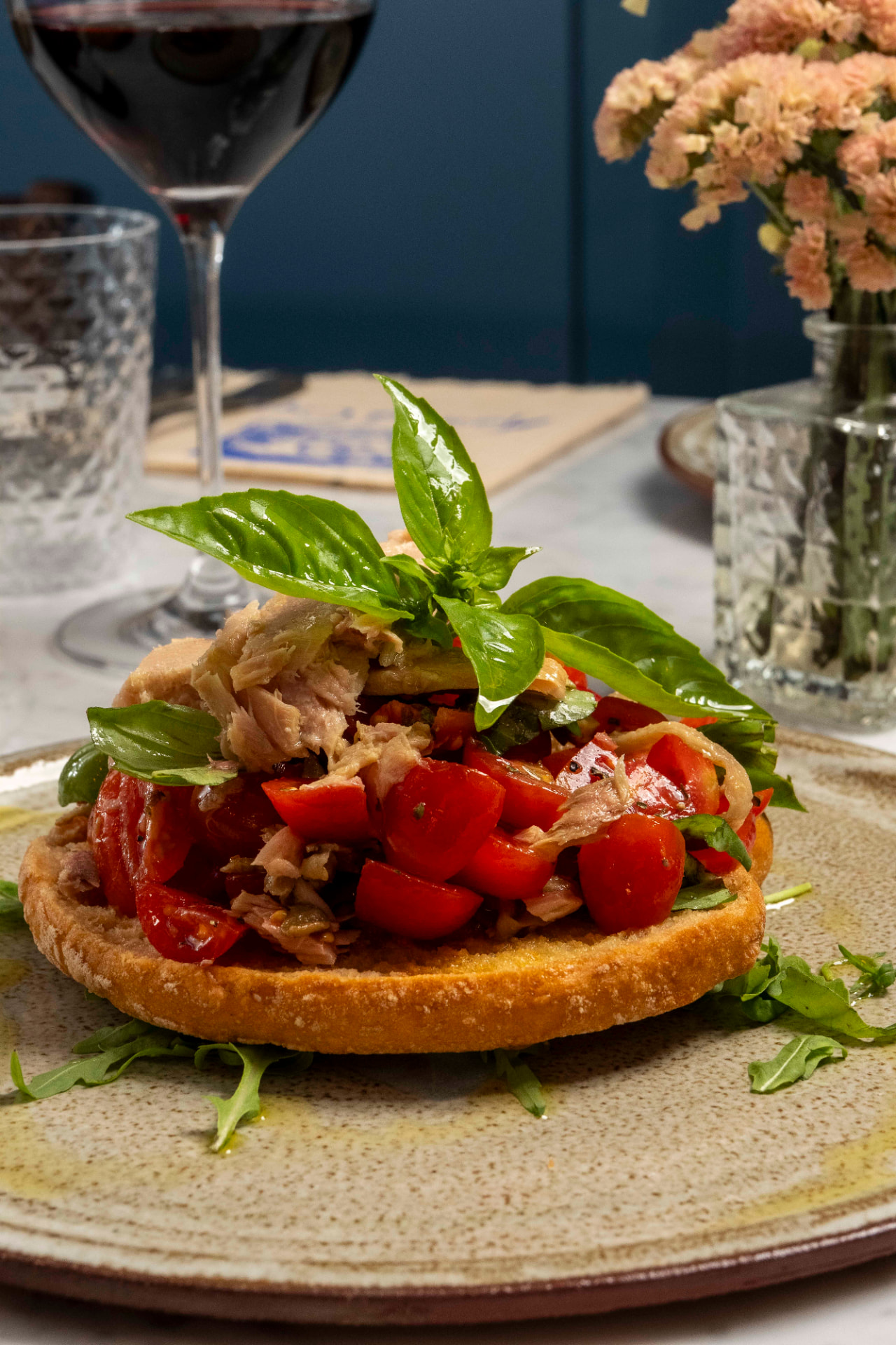 Plate of Mediterranean starters served in Capri